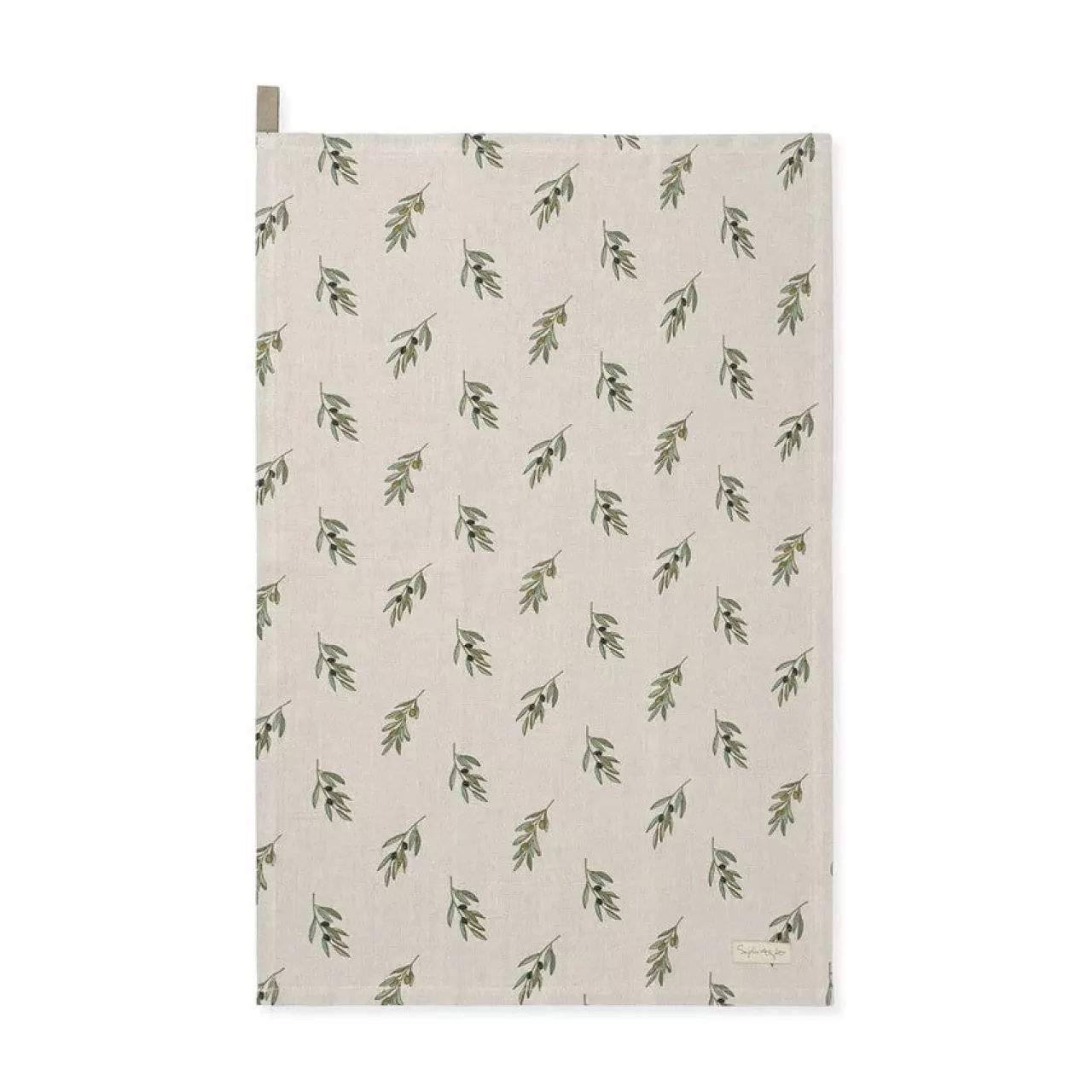 Clearance Sophie Allport Olive Branches Linen Tea Towel