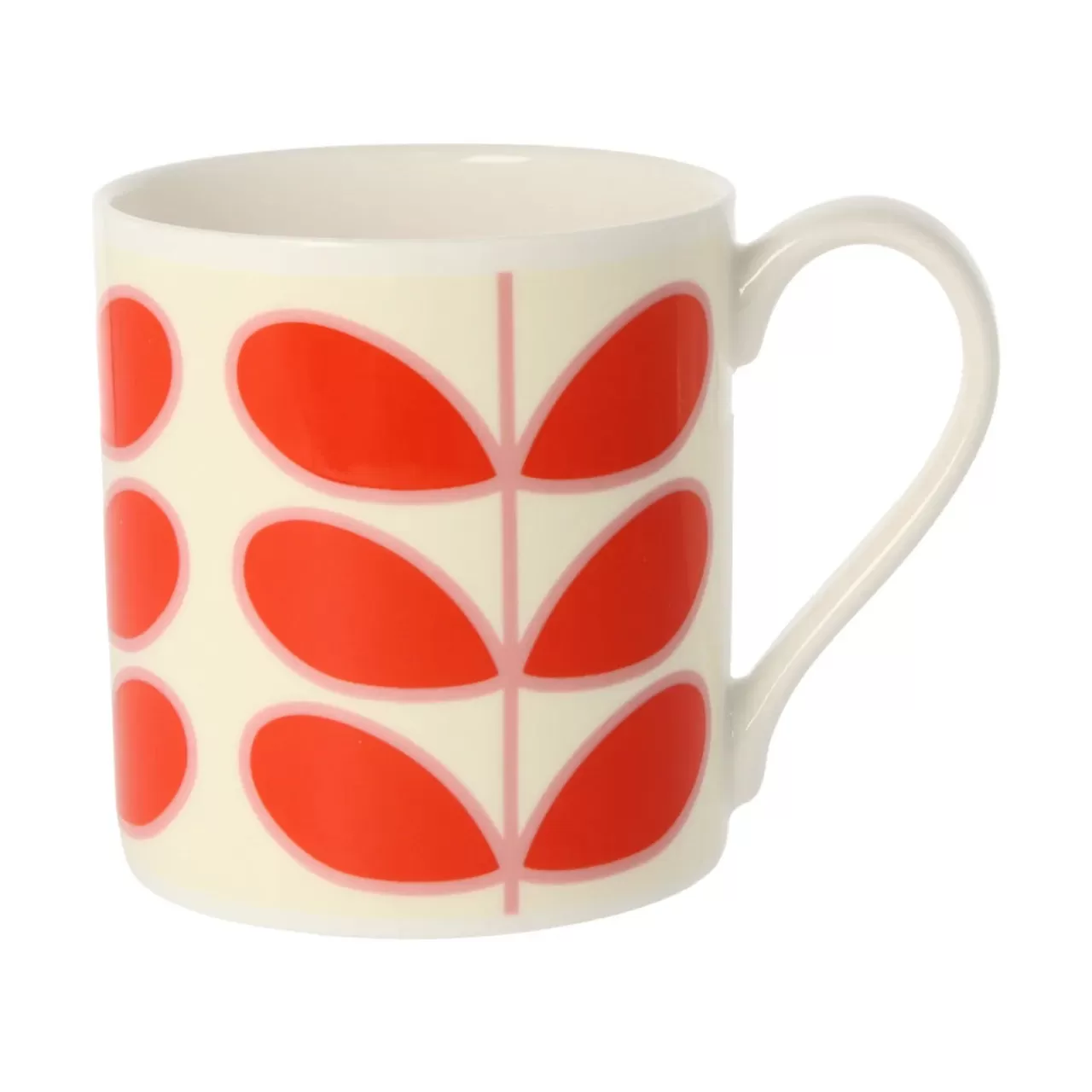 New Mclaggen Smith Orla Kiely Linear Stem Red Bone China Mug