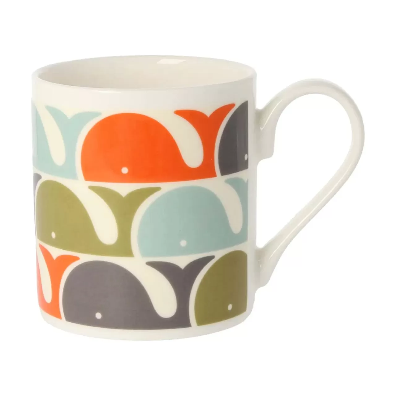 Flash Sale Mclaggen Smith Orla Kiely Whale Orange Bone China Mug