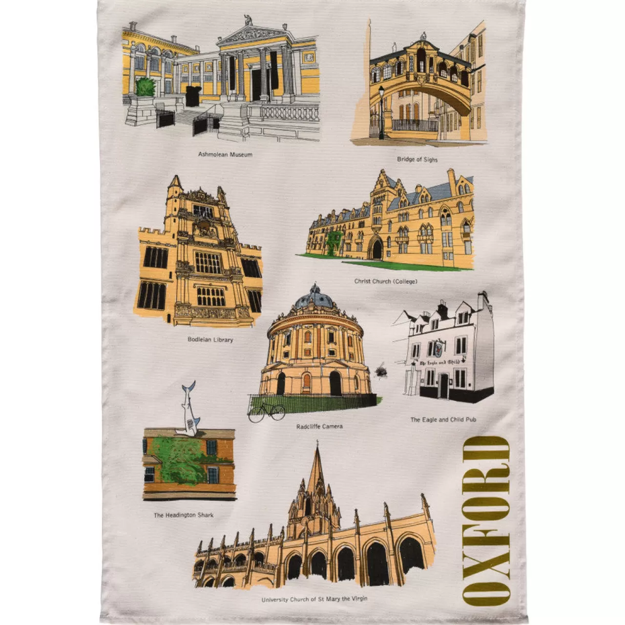 Cheap Town Towels Oxford Landmarks Tea Towel