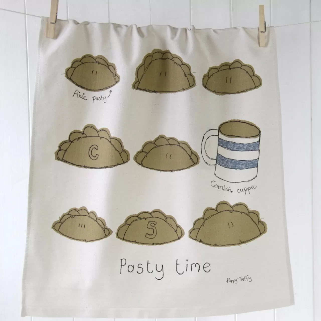 Flash Sale Poppy Treffry Pasty Time Tea Towel