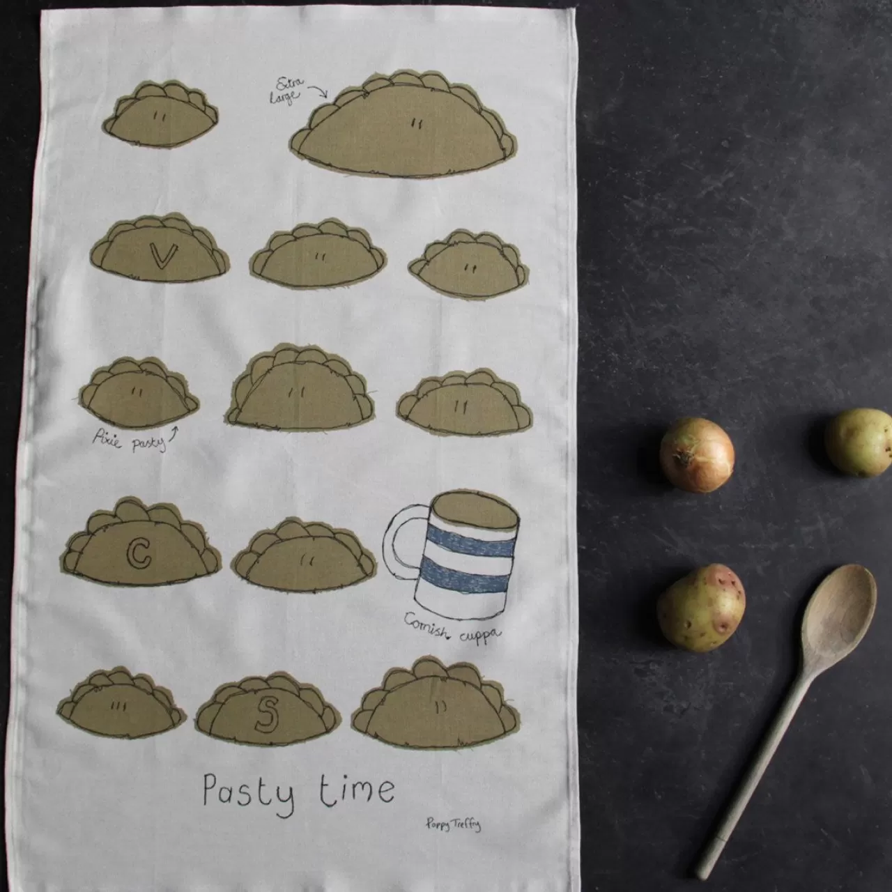 Flash Sale Poppy Treffry Pasty Time Tea Towel