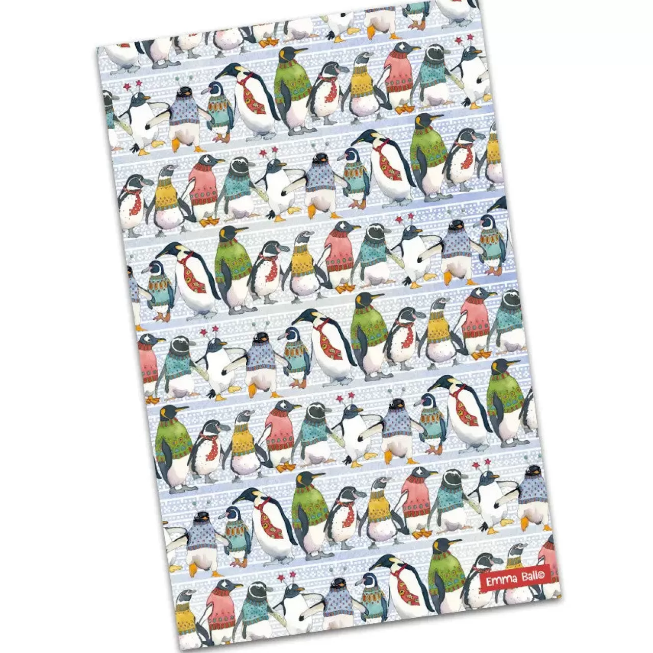 Hot Emma Ball Penguins In Pullovers Tea Towel