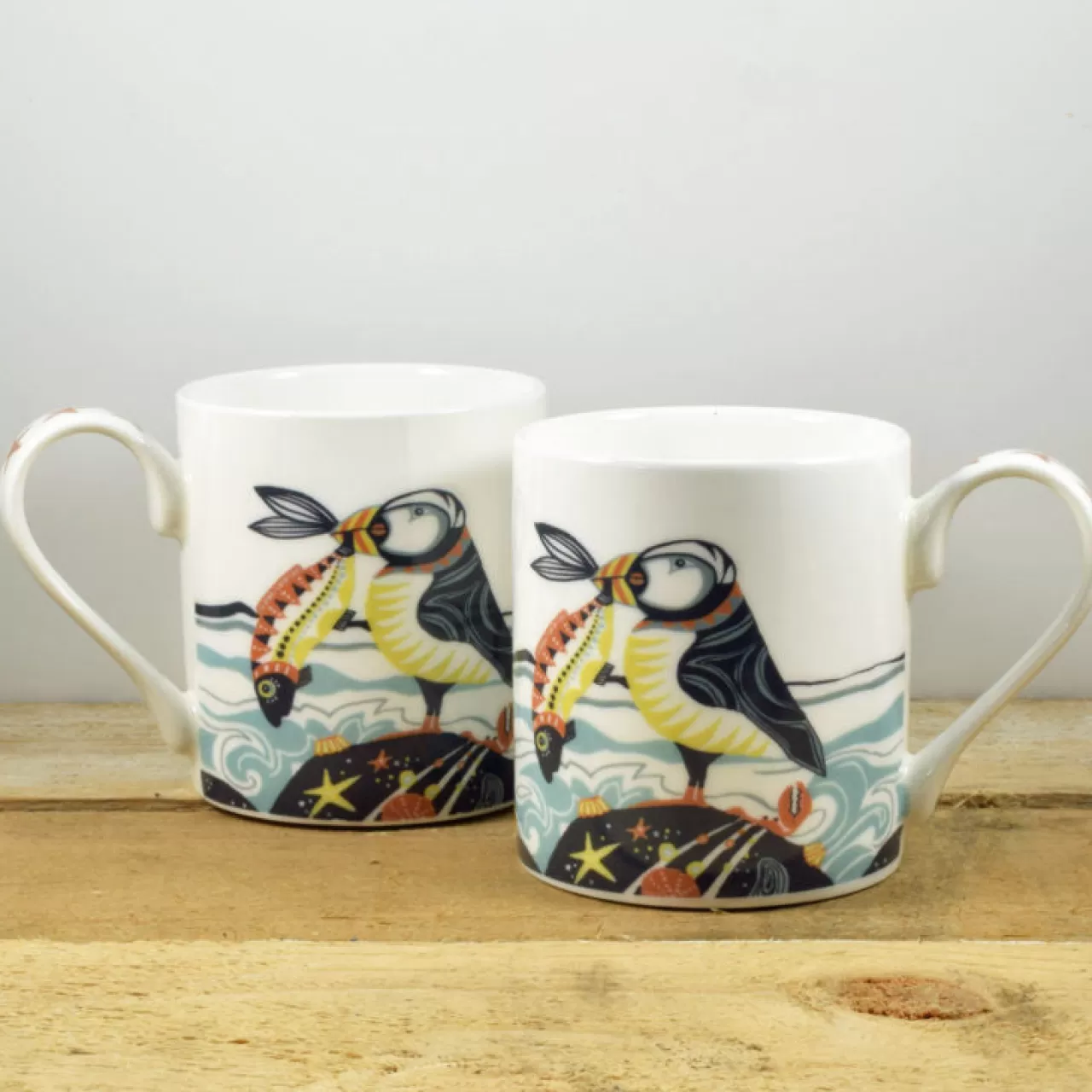 Sale Port & Lemon Proud As A Puffin Bone China Mug