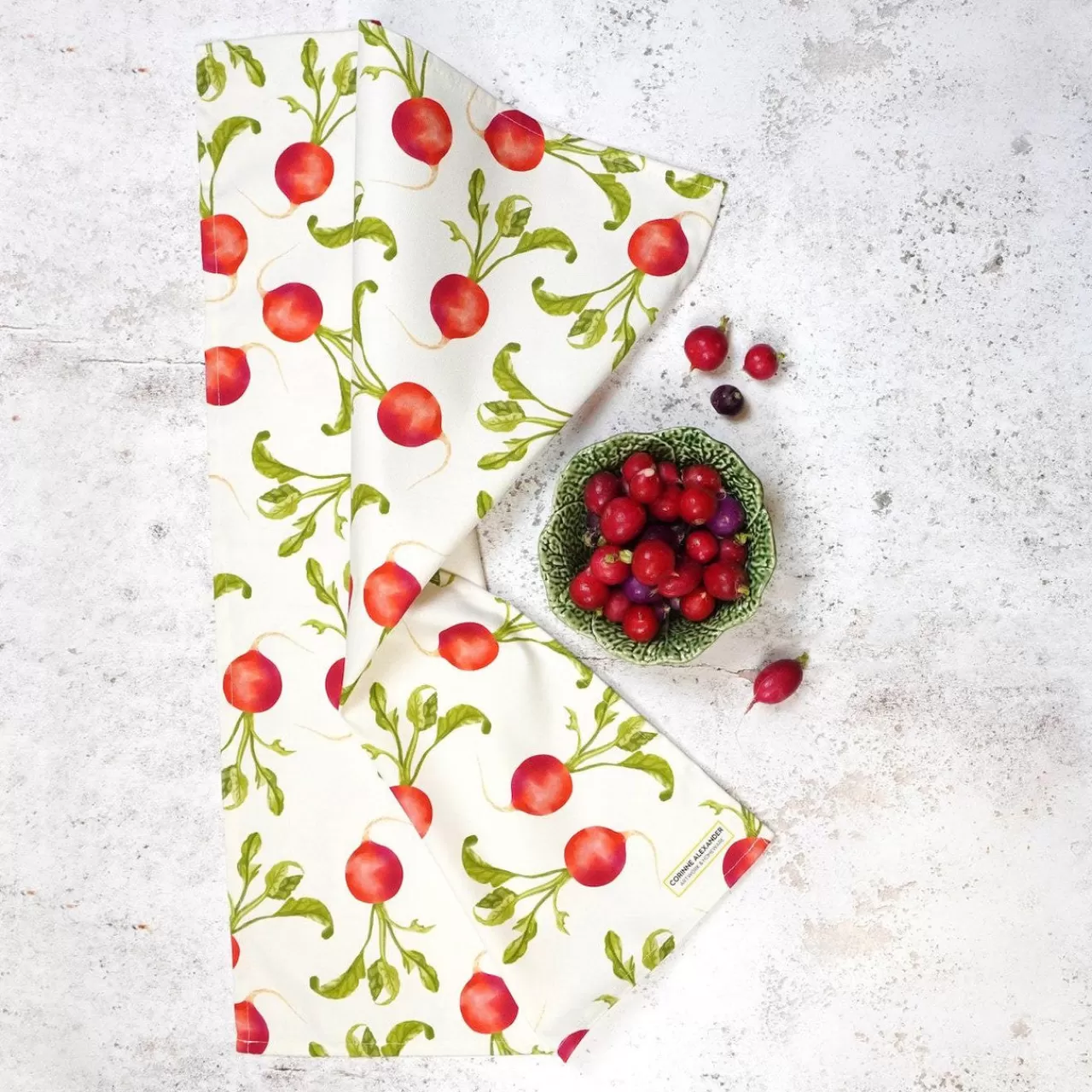 Store Corinne Alexander Radish Tea Towel By