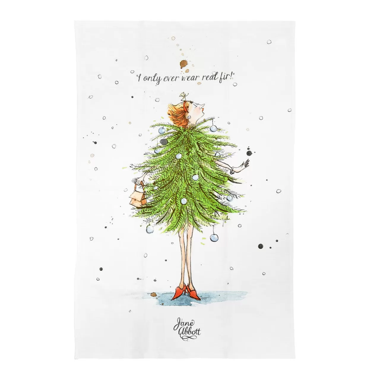 Flash Sale Jane Abbott Designs Real Fir Cotton Tea Towel