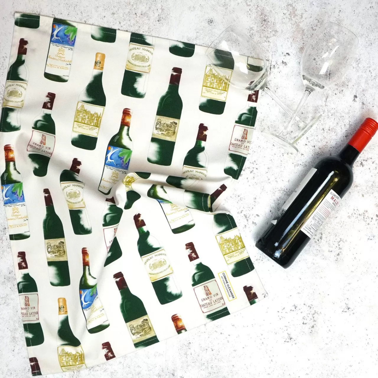 Best Sale Corinne Alexander Red Bordeaux Tea Towel By