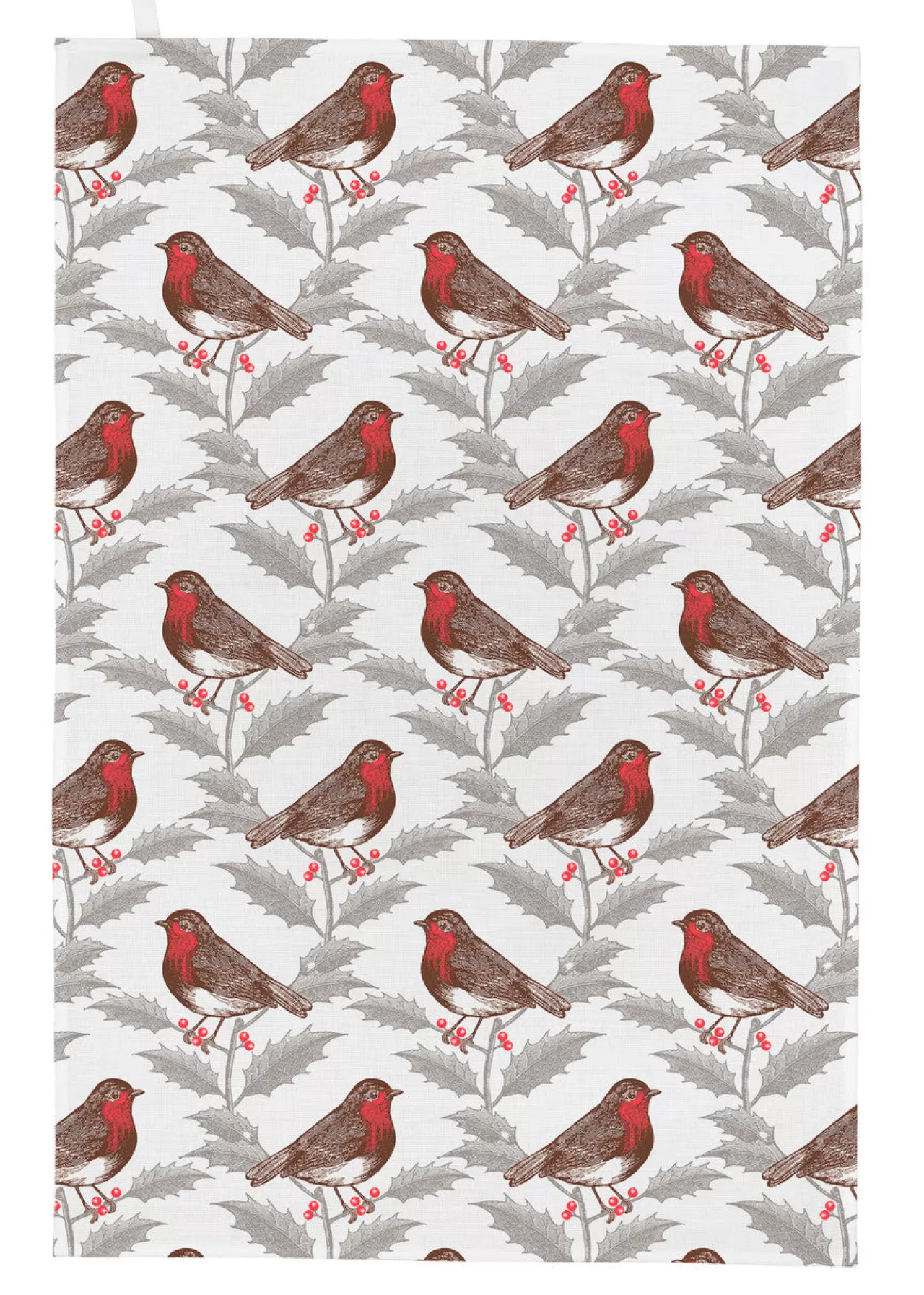 Online Thornback & Peel Robin & Holly Tea Towel