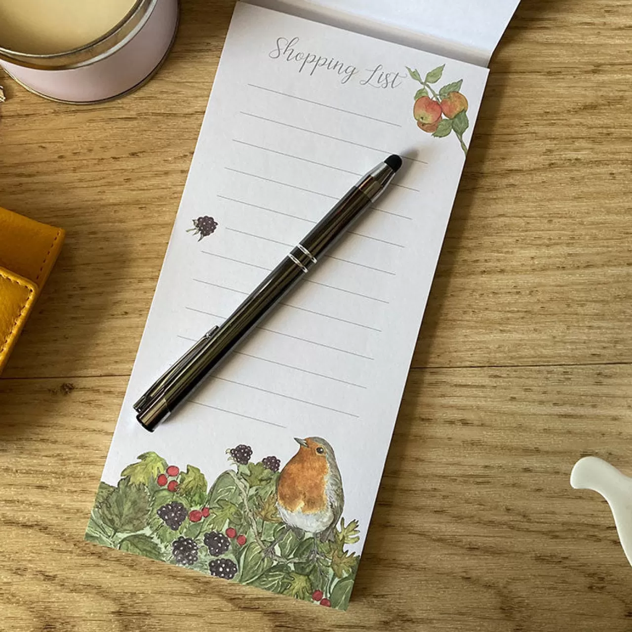 Flash Sale Mosney Mill Robin In Hedgerow Shopping List Pad