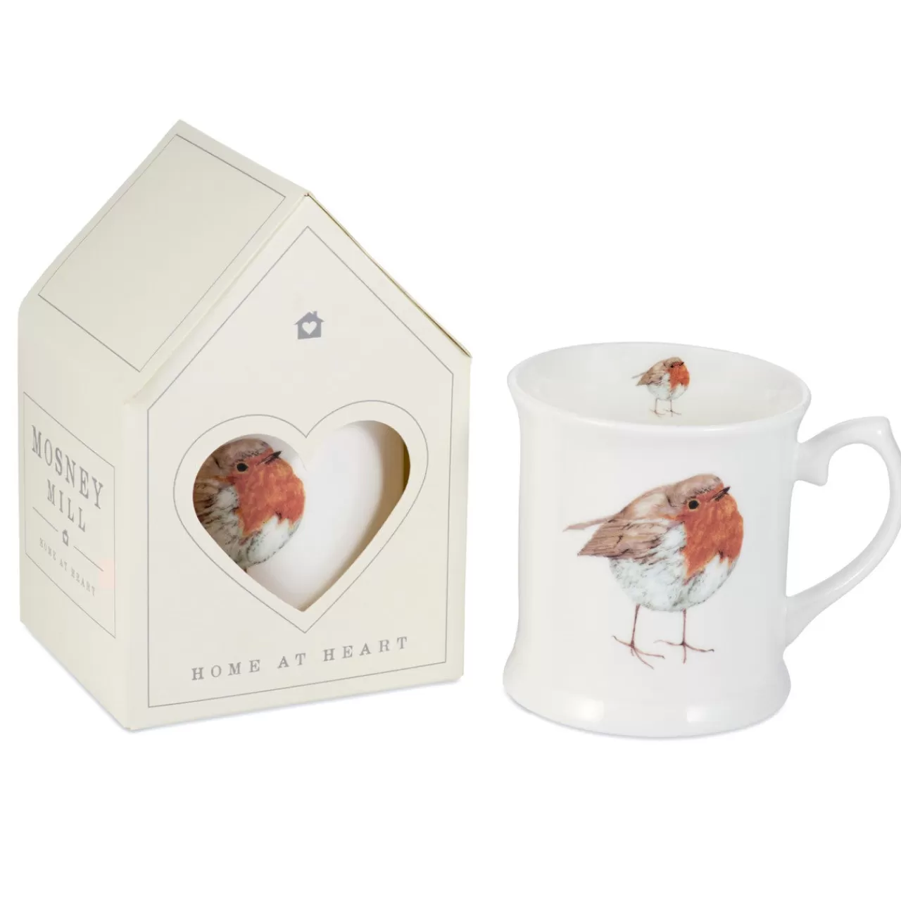 Hot Mosney Mill Robin White China Mug