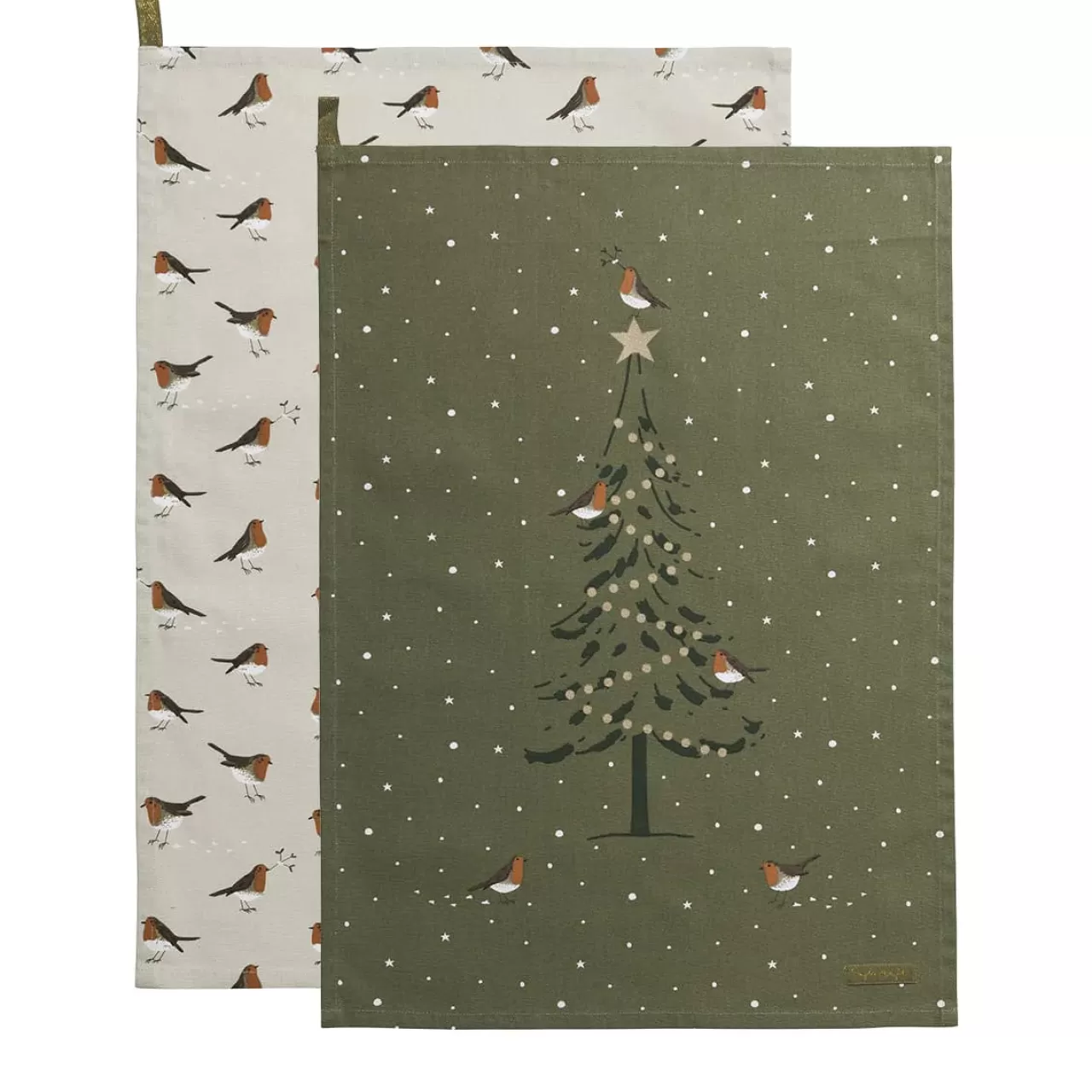 Discount Sophie Allport Robins Set Of 2 Tea Towels