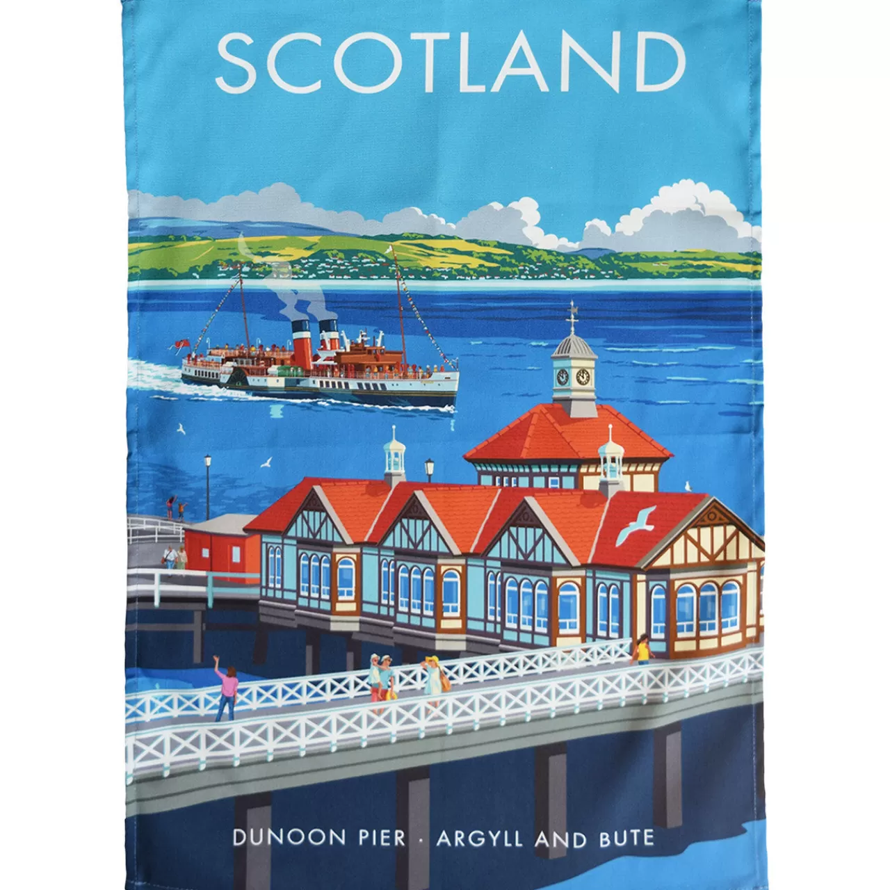 Online Town Towels Scotland - Dunoon Pier Tea Towel