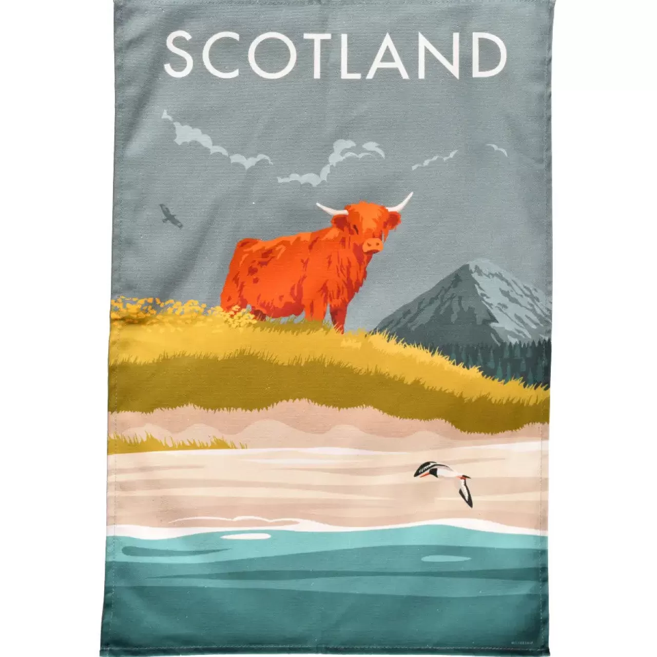 New Town Towels Scotland Highland Cow Tea Towel