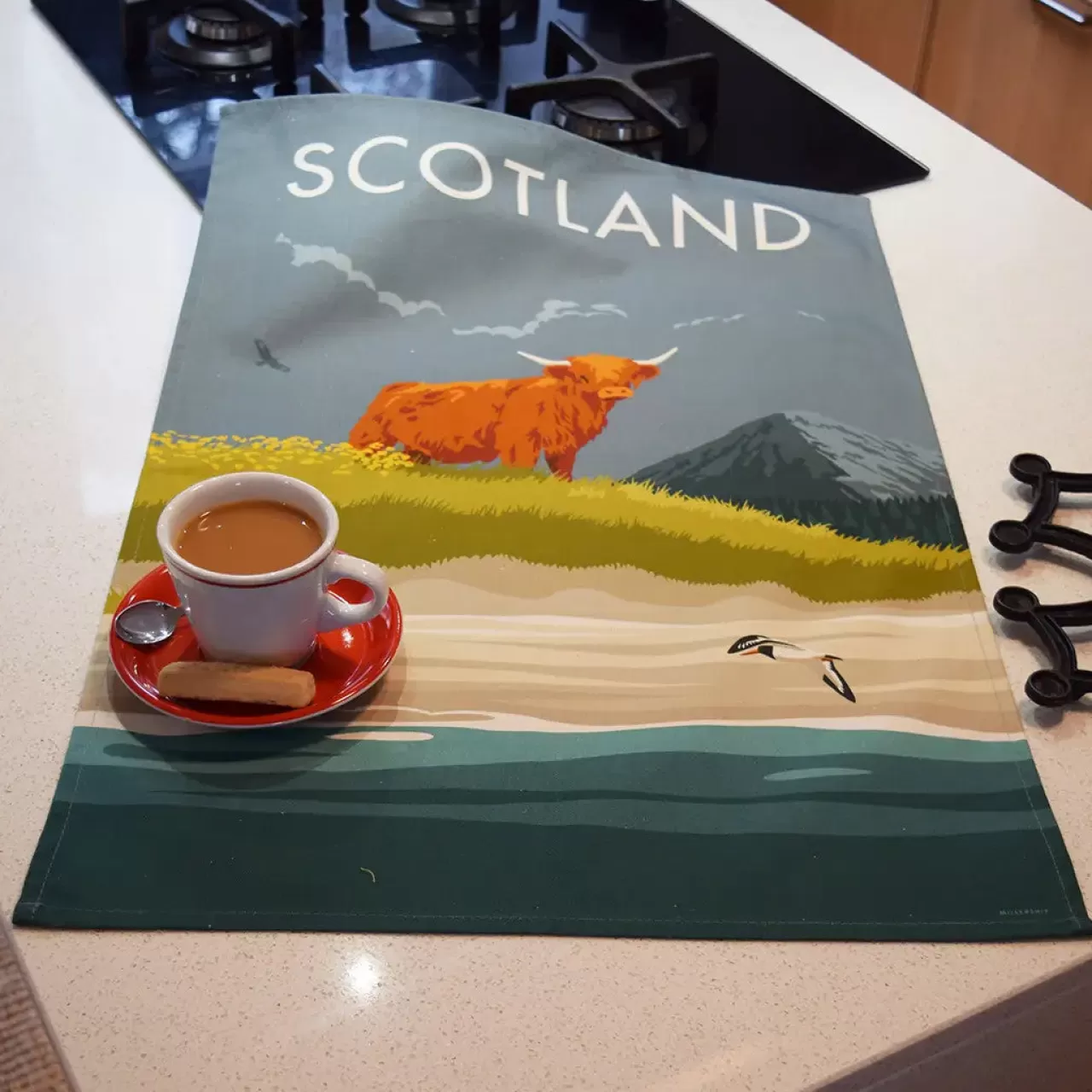 New Town Towels Scotland Highland Cow Tea Towel