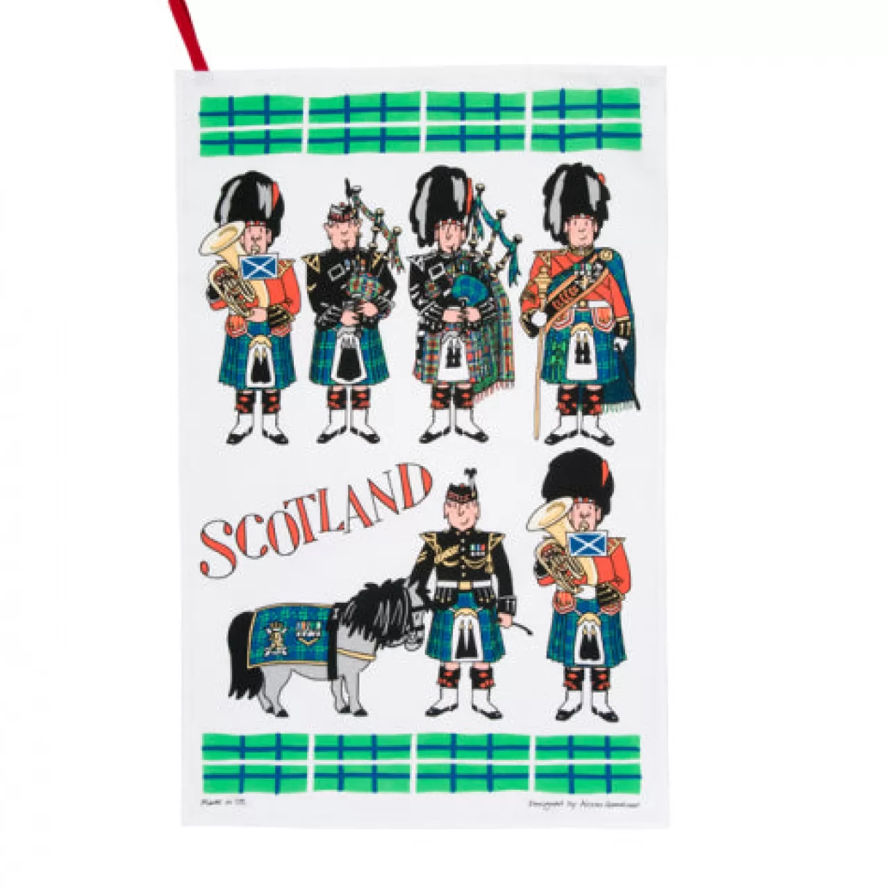 Clearance Alison Gardiner Scottish Pipers Tea Towel