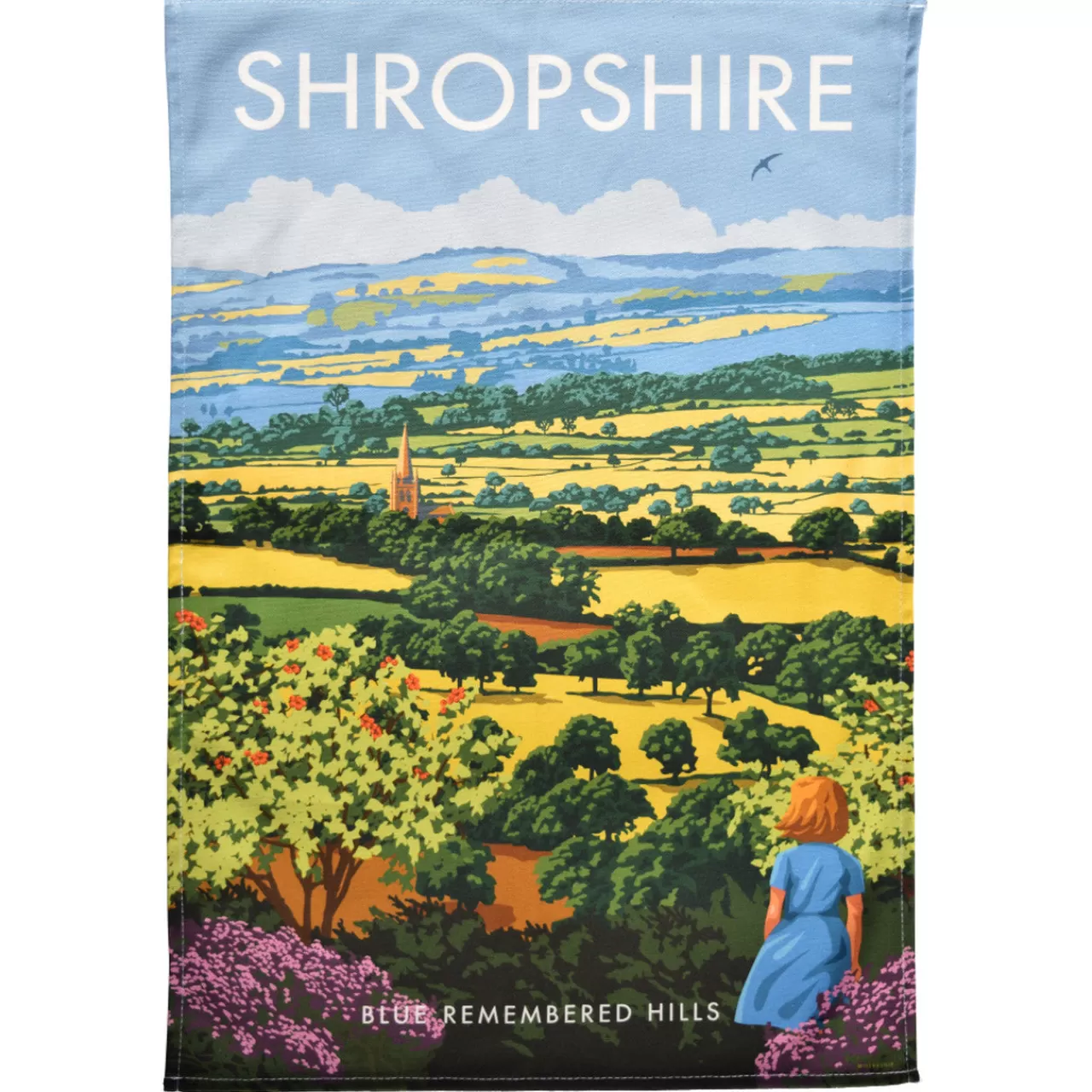 Outlet Town Towels Shropshire Blue Remembered Hills Tea Towel