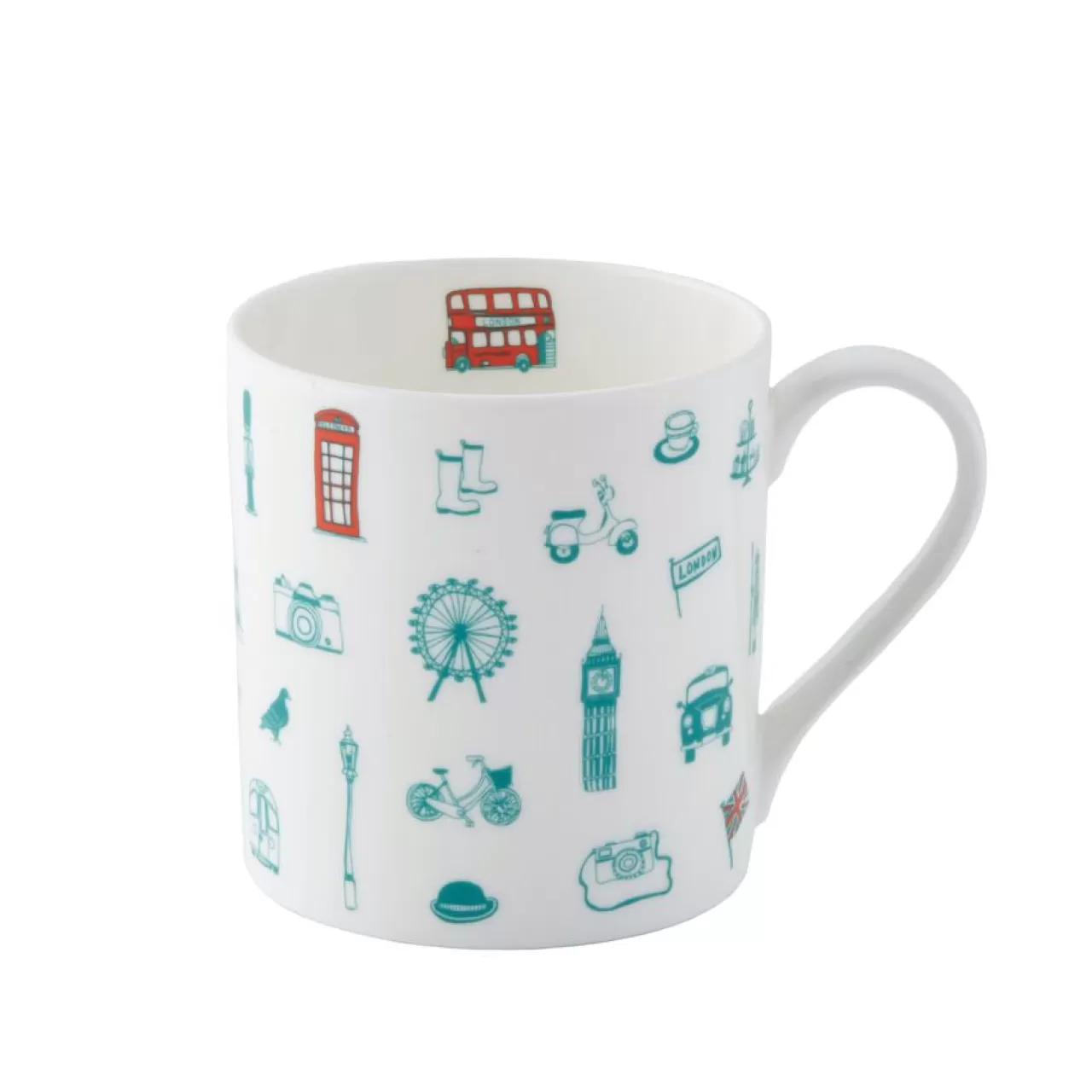 Hot Victoria Eggs Simply London Mug - Turquoise & Coral