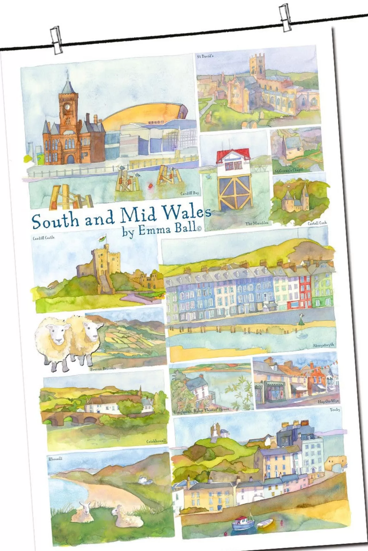 Cheap Emma Ball South And Mid-Wales By Tea Towel