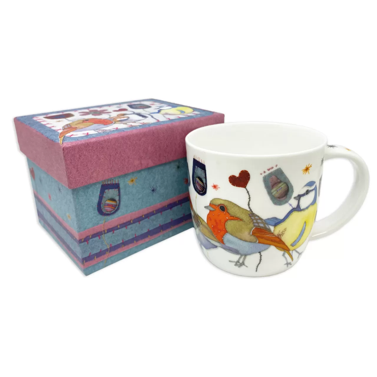 Flash Sale Emma Ball Stitched Birdies Bone China Mug (Boxed)