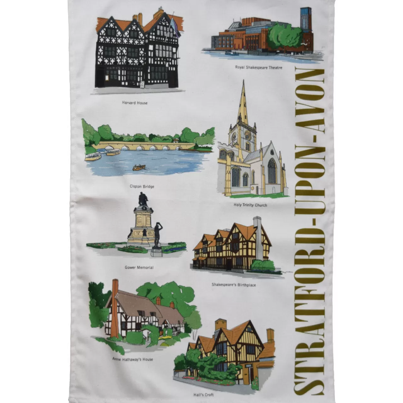 Store Town Towels Stratford-Upon-Avon Landmarks Tea Towel