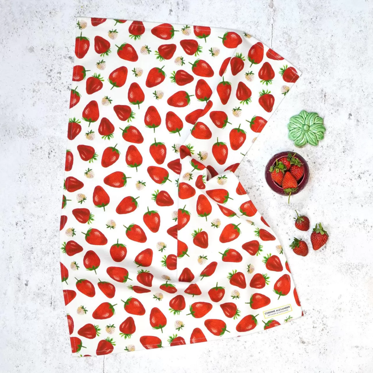 Hot Corinne Alexander Strawberry Tea Towel By