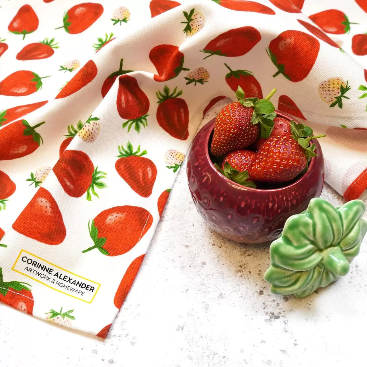 Hot Corinne Alexander Strawberry Tea Towel By