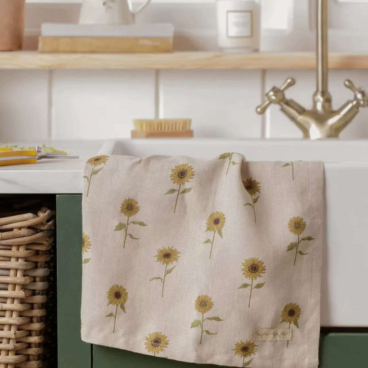 Shop Sophie Allport Sunflowers Linen Tea Towel