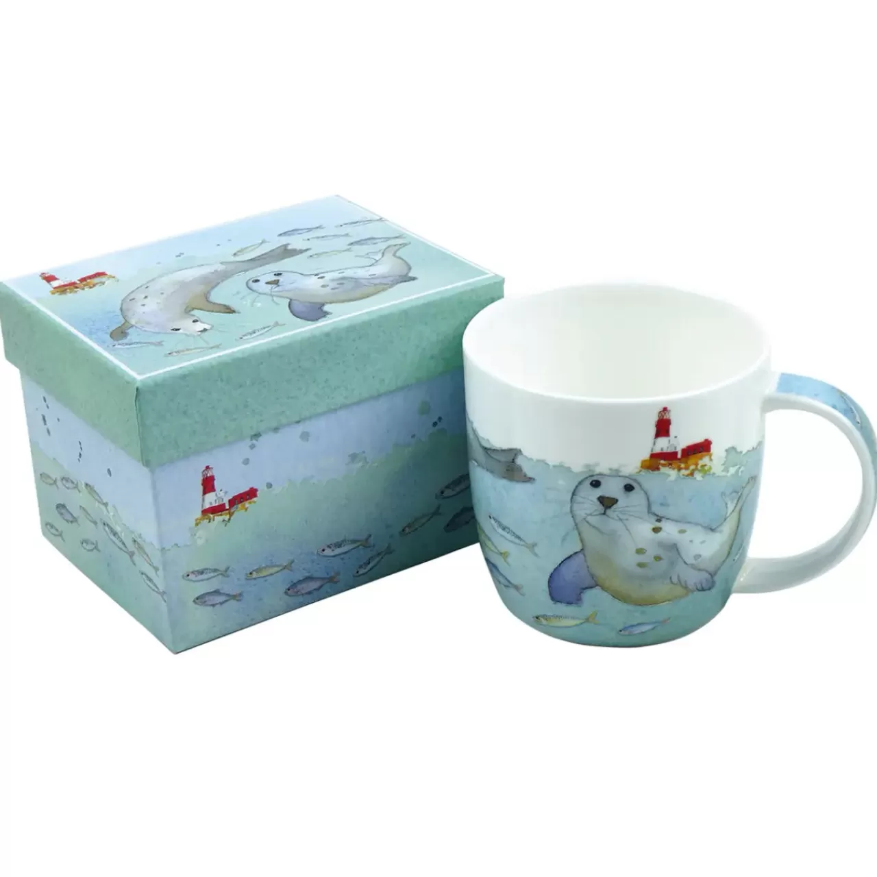 Sale Emma Ball Swimming Seals Bone China Mug (Boxed)