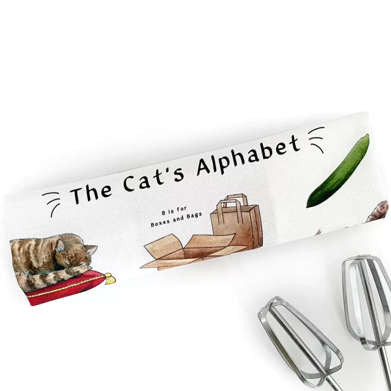 Clearance Yeti The Cat's Alphabet Tea Towel