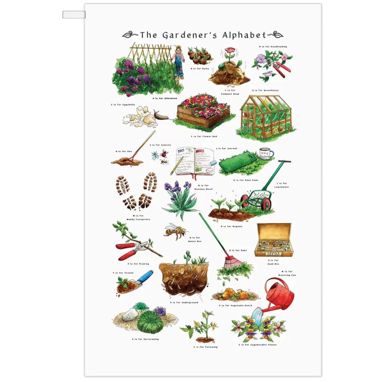 Fashion Yeti The Gardener's Alphabet Tea Towel