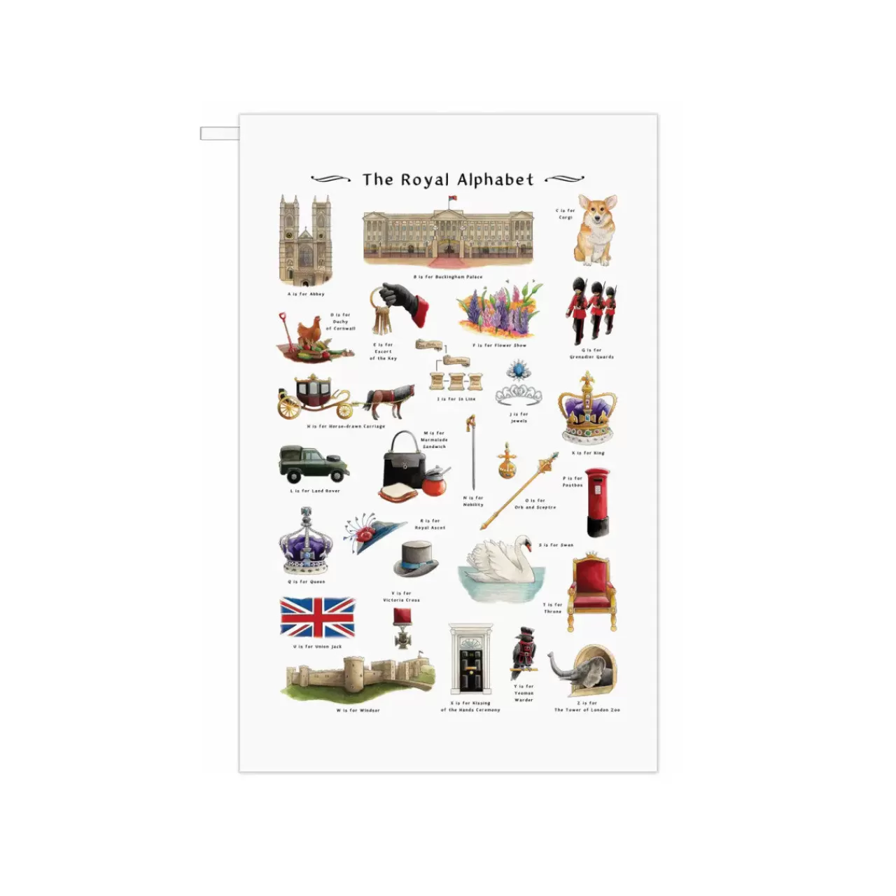 Best Yeti The Royal Alphabet Tea Towel