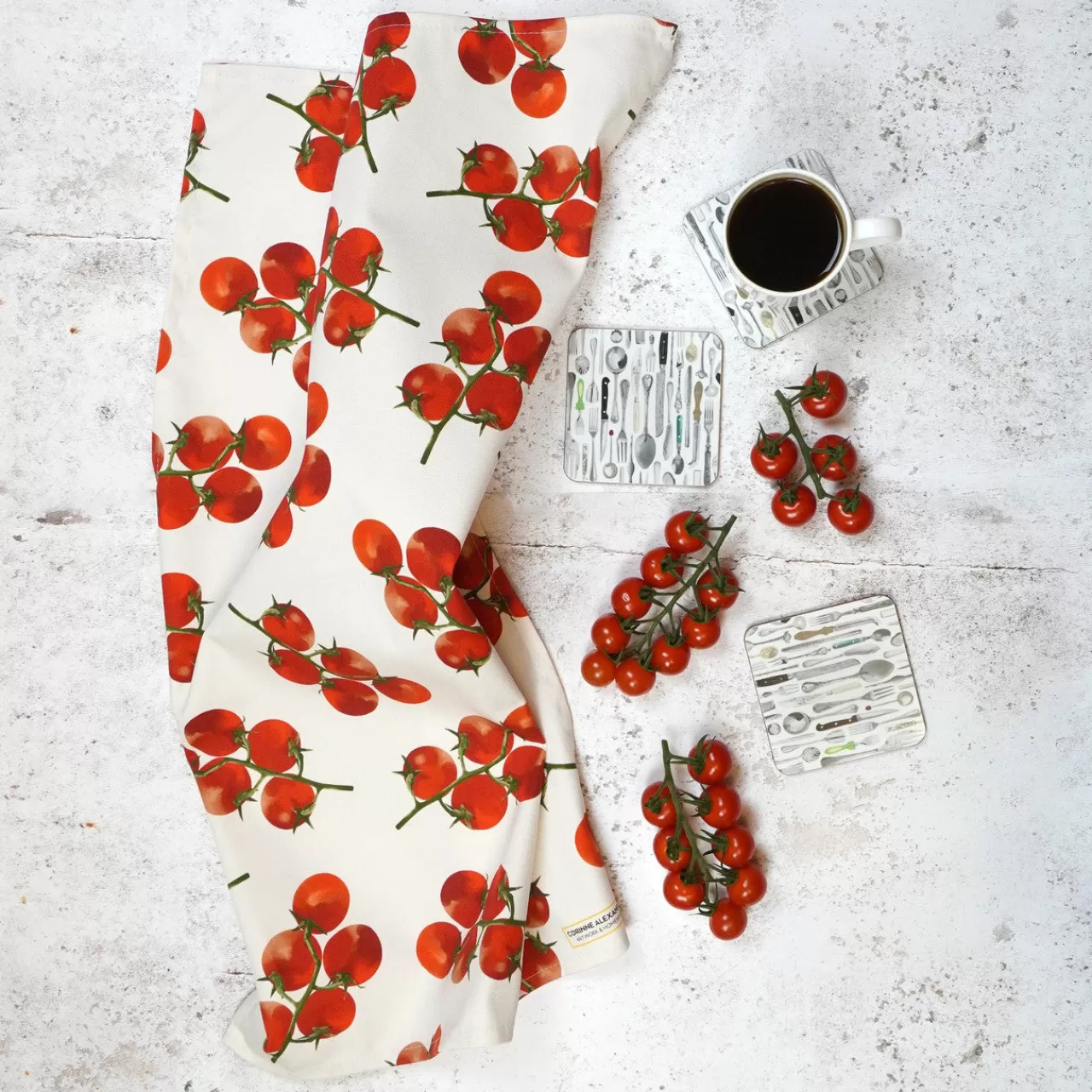 Discount Corinne Alexander Tomato Tea Towel By