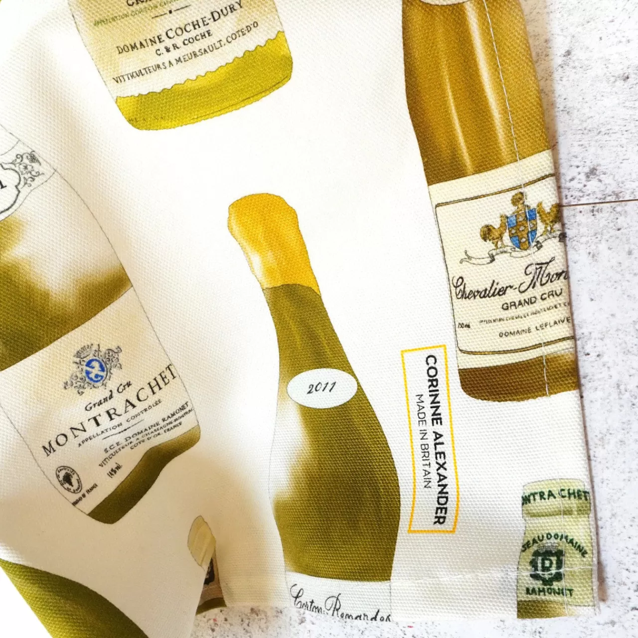 Best Sale Corinne Alexander White Burgundy Tea Towel By