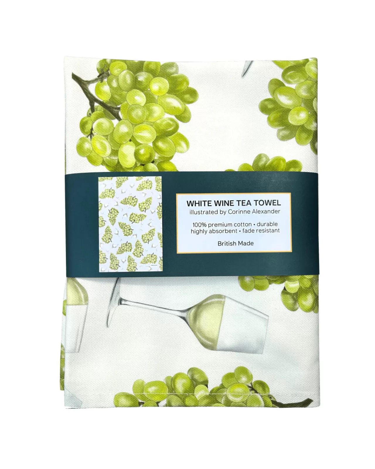 Shop Corinne Alexander White Wine Tea Towel By