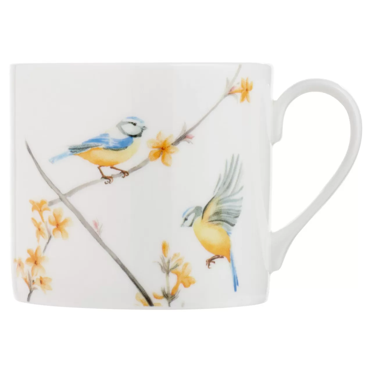 New Jane Abbott Designs Winter Jasmine & Blue Tit Small Mug