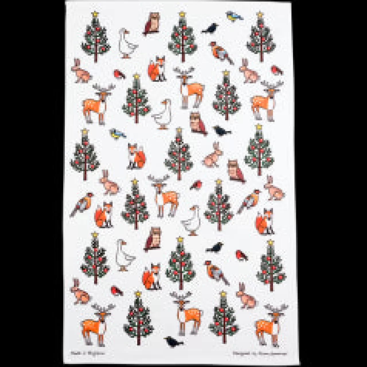 Fashion Alison Gardiner Winter Wildlife Tea Towel