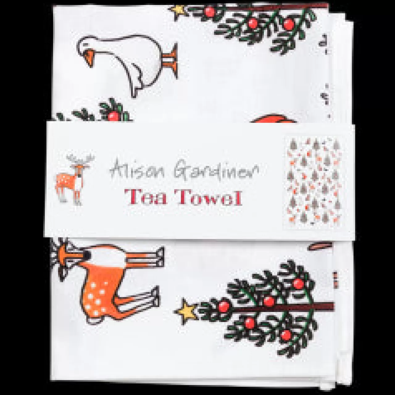 Fashion Alison Gardiner Winter Wildlife Tea Towel