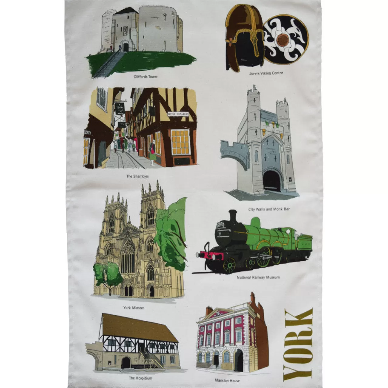 Best Town Towels York Landmarks Tea Towel